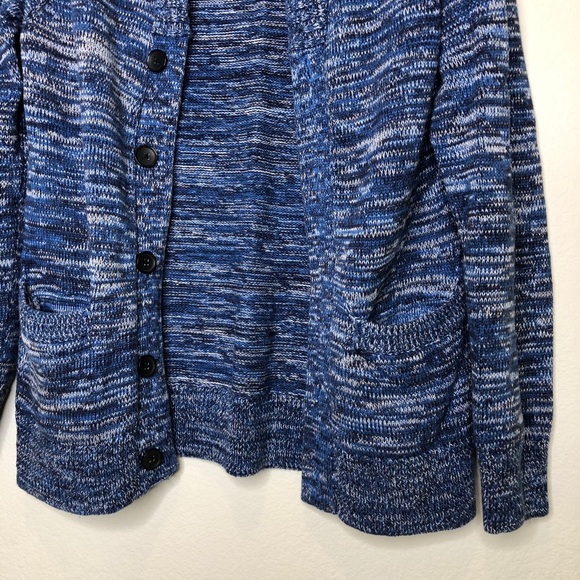 SOLD H&M Blue Marled Chunky Knit Button Front Cardigan - Picture 4 of 10